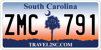 SC license plate ZMC791