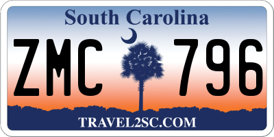 SC license plate ZMC796