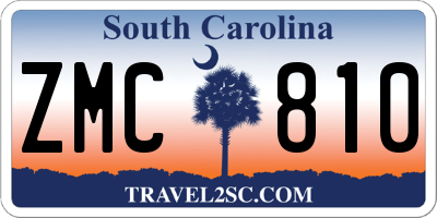 SC license plate ZMC810