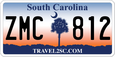 SC license plate ZMC812