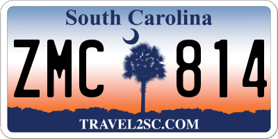 SC license plate ZMC814