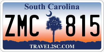 SC license plate ZMC815