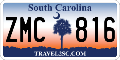 SC license plate ZMC816