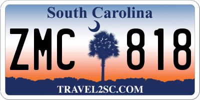 SC license plate ZMC818