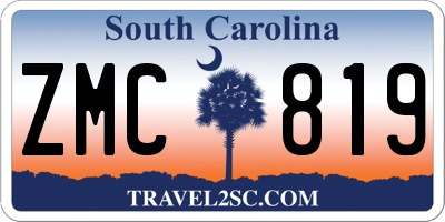 SC license plate ZMC819