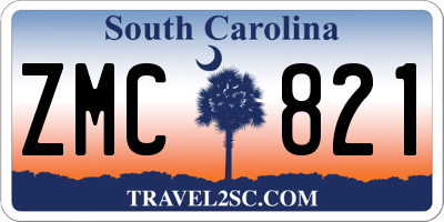 SC license plate ZMC821