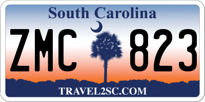 SC license plate ZMC823