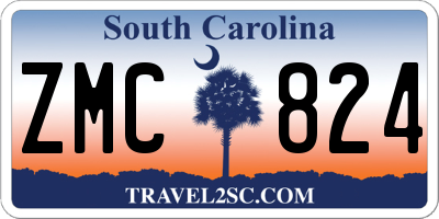 SC license plate ZMC824