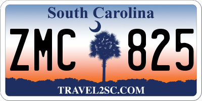 SC license plate ZMC825