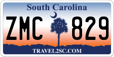 SC license plate ZMC829