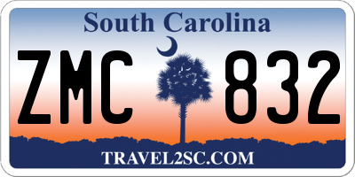 SC license plate ZMC832