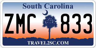 SC license plate ZMC833