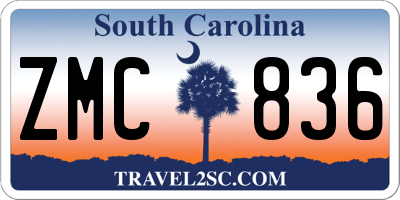 SC license plate ZMC836