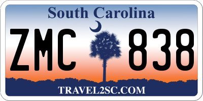 SC license plate ZMC838