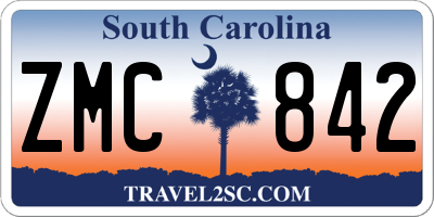 SC license plate ZMC842