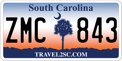 SC license plate ZMC843
