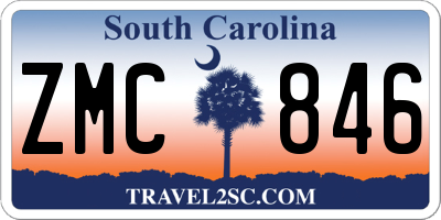 SC license plate ZMC846