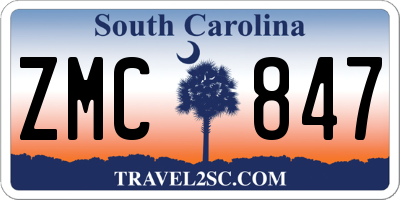 SC license plate ZMC847