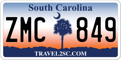 SC license plate ZMC849
