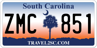 SC license plate ZMC851