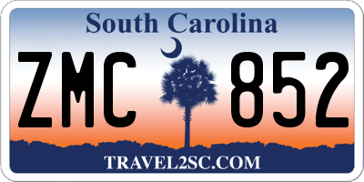 SC license plate ZMC852