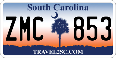 SC license plate ZMC853