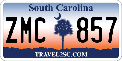 SC license plate ZMC857