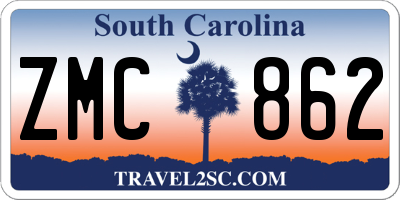 SC license plate ZMC862