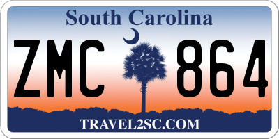 SC license plate ZMC864