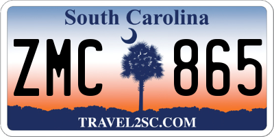 SC license plate ZMC865