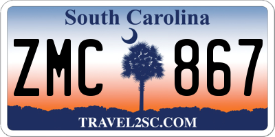 SC license plate ZMC867
