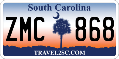 SC license plate ZMC868