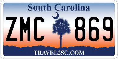 SC license plate ZMC869