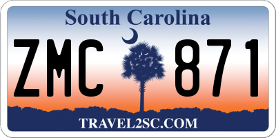 SC license plate ZMC871