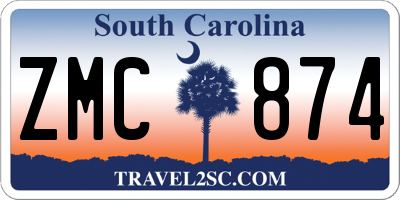 SC license plate ZMC874