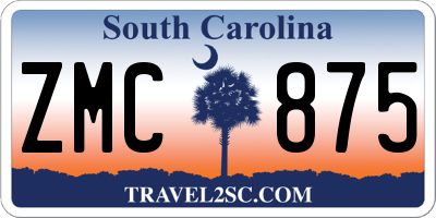 SC license plate ZMC875