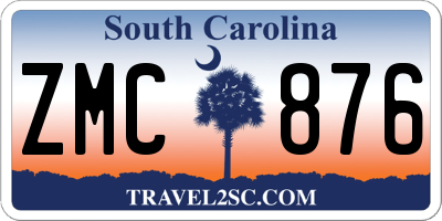 SC license plate ZMC876