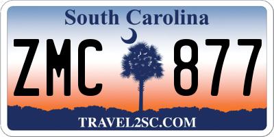 SC license plate ZMC877