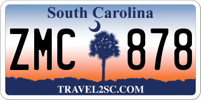 SC license plate ZMC878