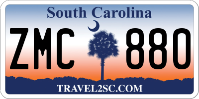 SC license plate ZMC880