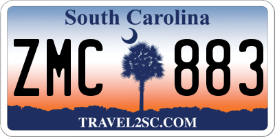 SC license plate ZMC883