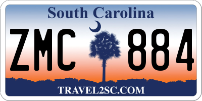 SC license plate ZMC884