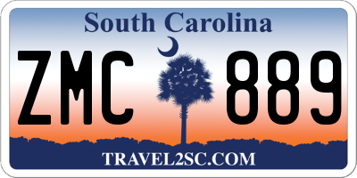 SC license plate ZMC889
