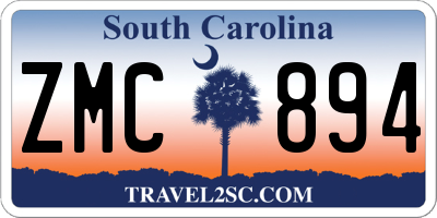 SC license plate ZMC894