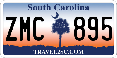 SC license plate ZMC895