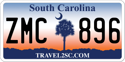 SC license plate ZMC896