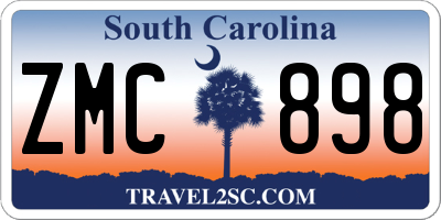 SC license plate ZMC898