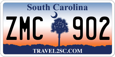 SC license plate ZMC902