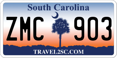SC license plate ZMC903