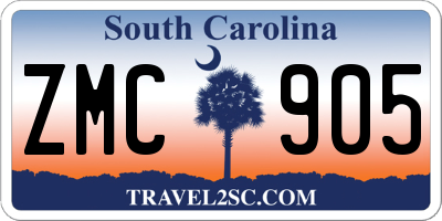 SC license plate ZMC905